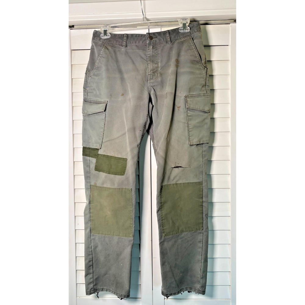 Patagonia Rugged Mens Work Pants Mens 32X31 Green Denim Cargo Distressed